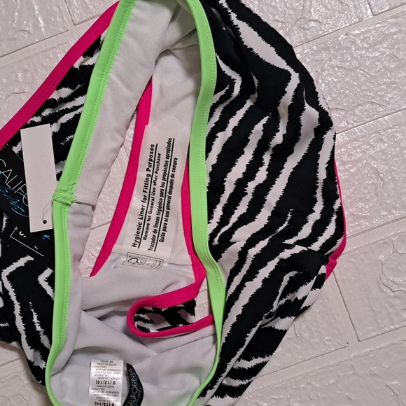 California Waves Zebra Print Plus Size Bikini Swim Bottoms - Picture 9 of 10